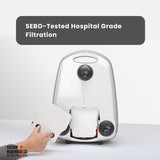 Sebo Airbelt E3 Premium Canister Vacuum Cleaner - White - 91646FC