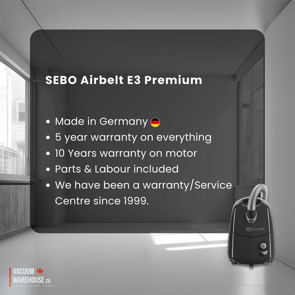 Sebo Airbelt E3 Premium Canister Vacuum - Pastel Pink - 91653FC