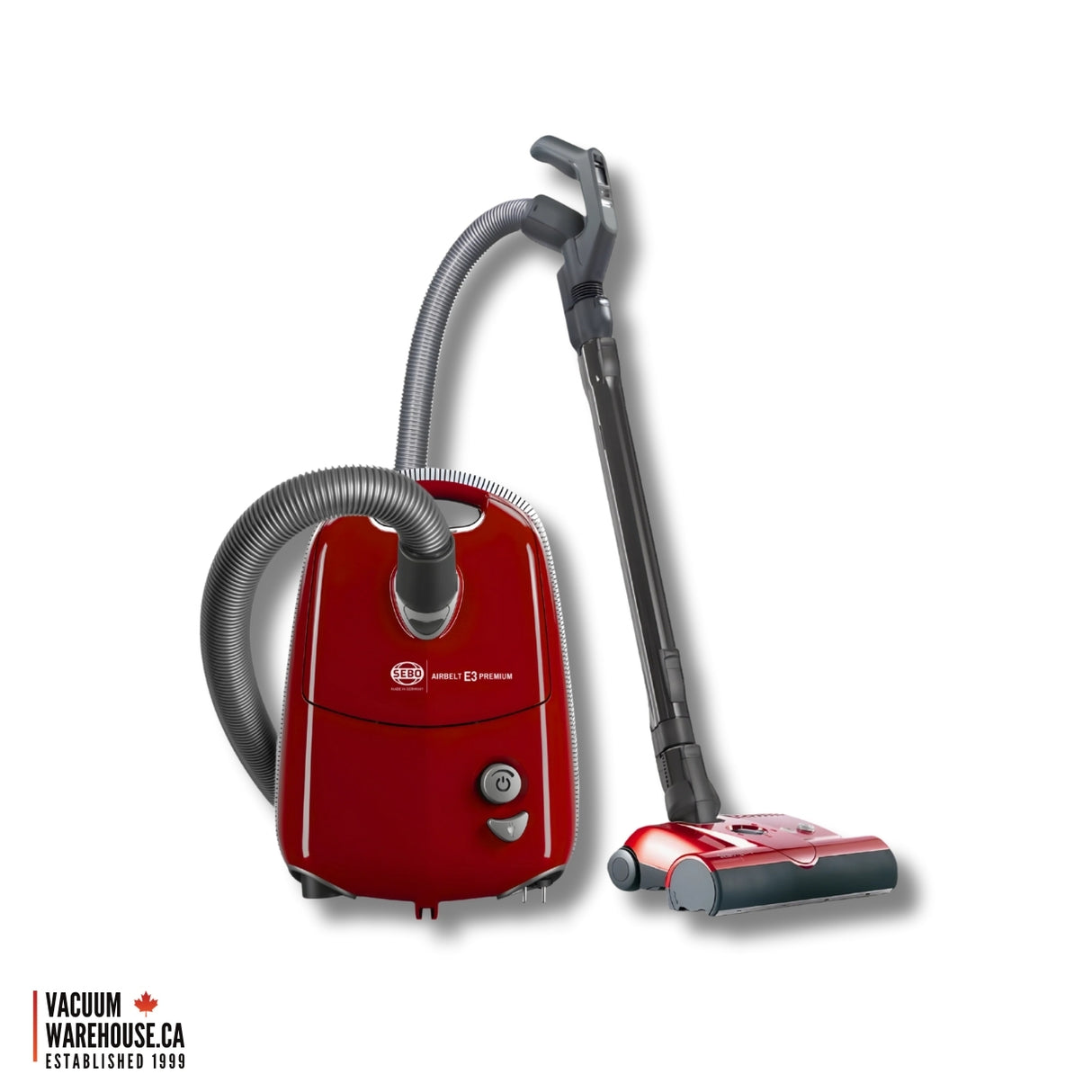 Sebo Airbelt E3 Premium Canister Vacuum Cleaner - Red - VacuumWhouse - 91642FC