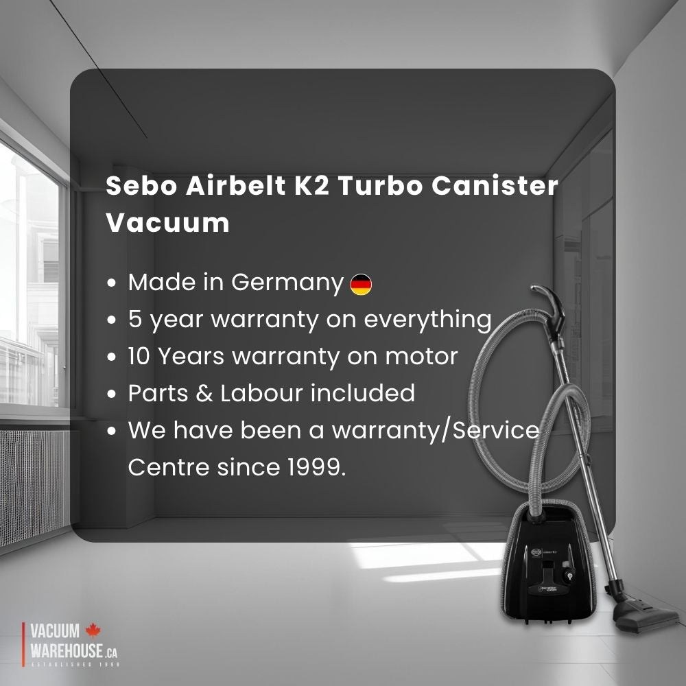 Sebo Airbelt K2 Turbo Canister Vacuum Cleaner - Onyx Black