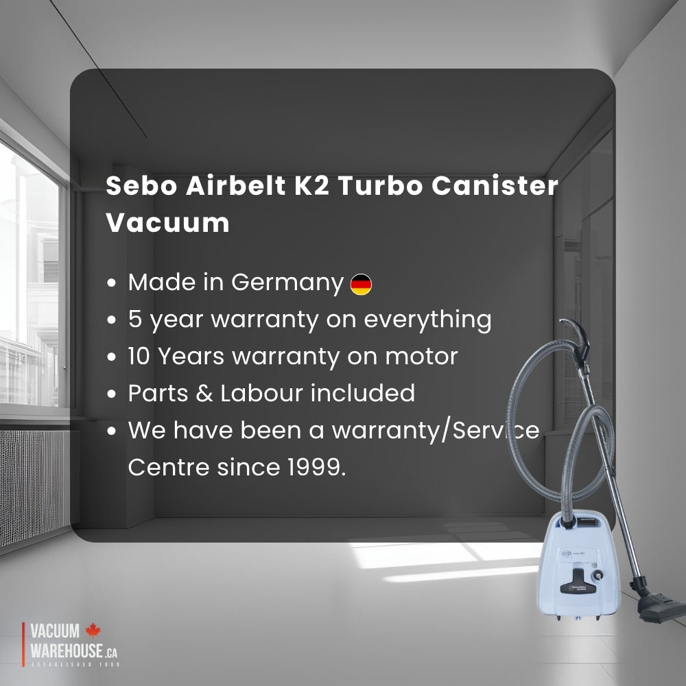 Sebo Airbelt K2 Turbo Canister Vacuum Cleaner - Pastel Blue