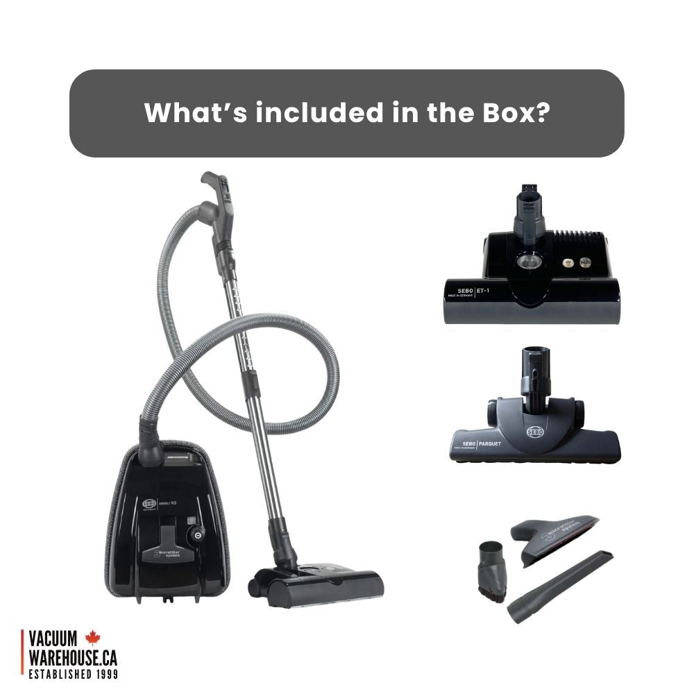 Sebo Airbelt K3 Premium Canister Vacuum Cleaner - Onyx Black
