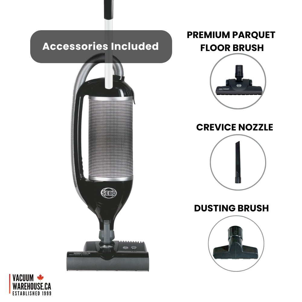 Sebo Felix 1 Onyx Premium Upright Vacuum Cleaner - Onyx Black