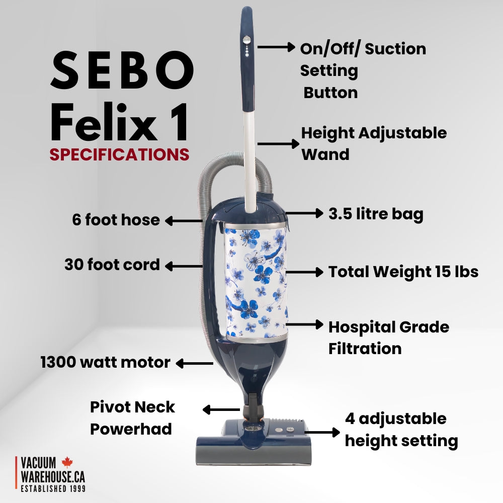 Sebo Felix 1 Premium Upright Vacuum Cleaner - Indigo