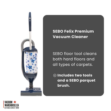 Sebo Felix 1 Premium Upright Vacuum Cleaner - Indigo