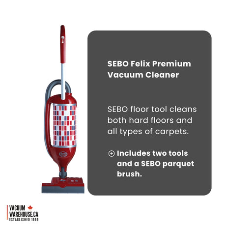 Sebo Felix 1 Premium Upright Vacuum Cleaner - Rosso