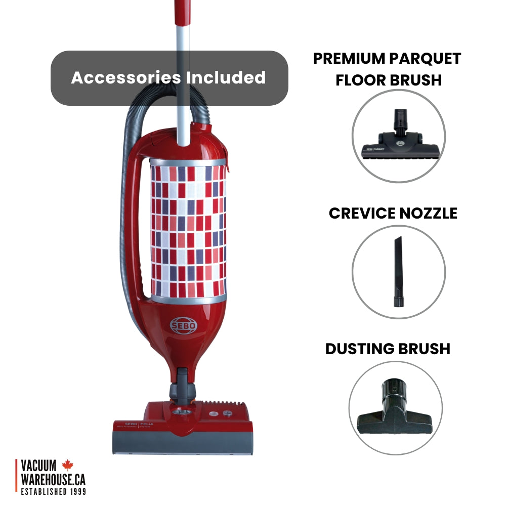 Sebo Felix 1 Premium Upright Vacuum Cleaner - Rosso