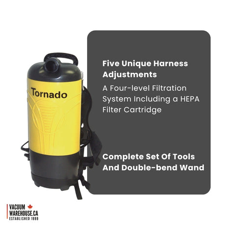 Tornado Pac-Vac 10 Aircomfort Back Pack Vacuum Cleaner