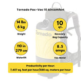 Tornado Pac-Vac 6 Aircomfort Back Pack Vacuum Cleaner