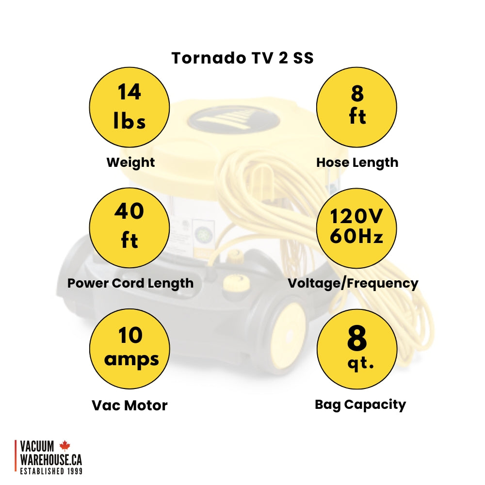 Tornado TV 2 SS Canister Vacuum Cleaner