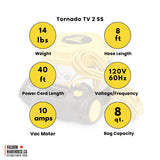 Tornado TV 2 SS Canister Vacuum Cleaner
