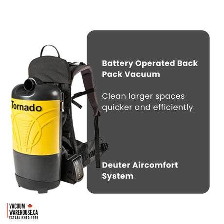 Tornado pac-vac 6 roam Back Pack with Battery & Charger