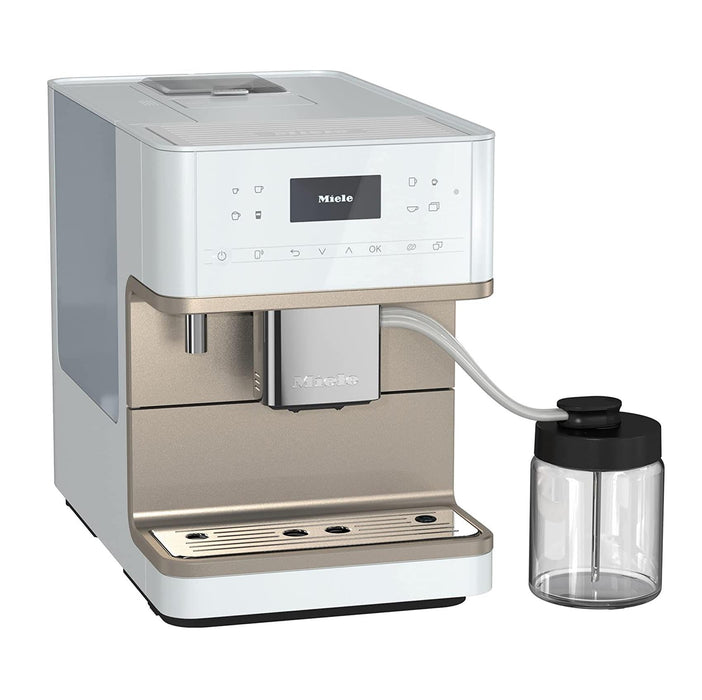 Miele CM6360 Counter Top Coffee Machine - Lotus White CleanSteel Metallic