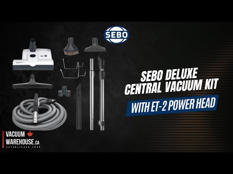 Sebo 30FT Deluxe Central Vacuum Kit With White ET-2 Power Head