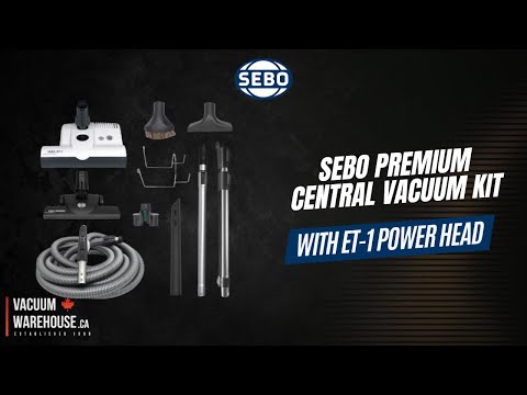 SEBO 30FT PREMIUM CENTRAL VACUUM KIT WITH WHITE ET-1 POWER HEAD